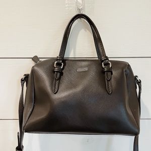 Coach Crossbody Black Leather Bag.